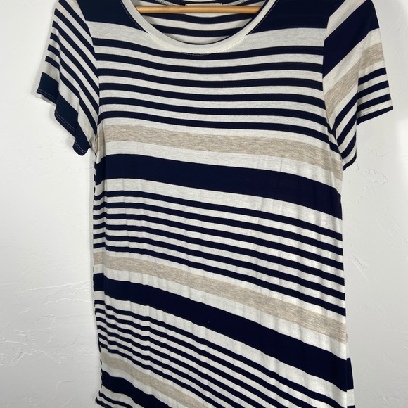 Wasabi+Mint Striped Navy/Tan/White Dress - Picture 2 of 4